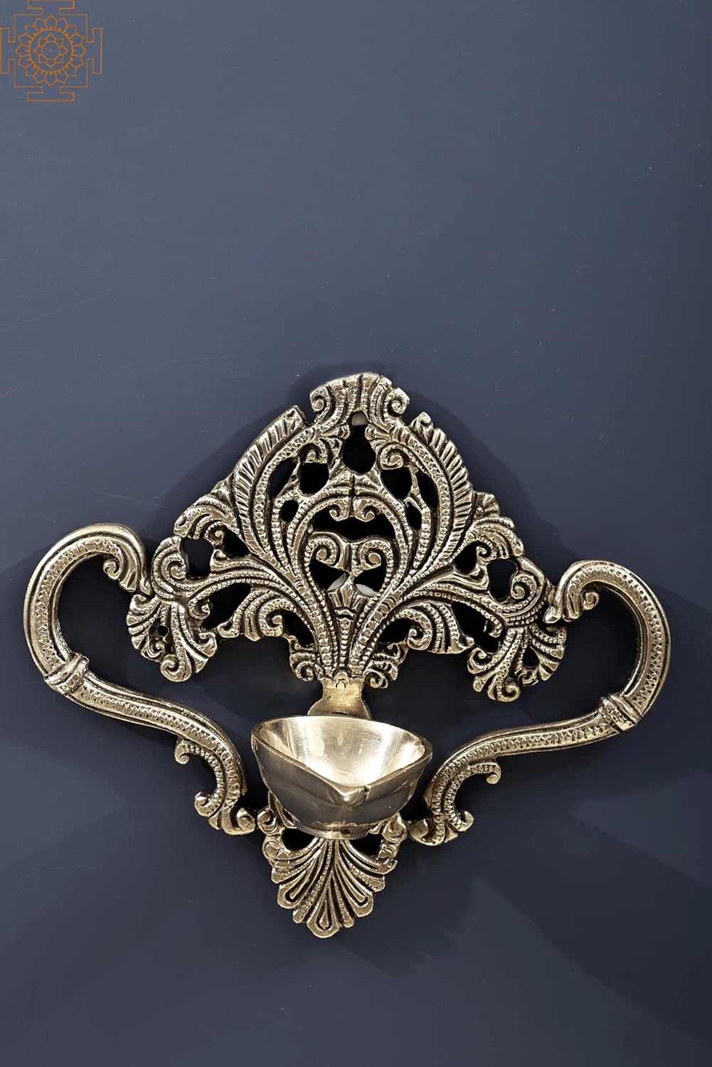 brass 7" wall hanging diya for home / office /pooja room